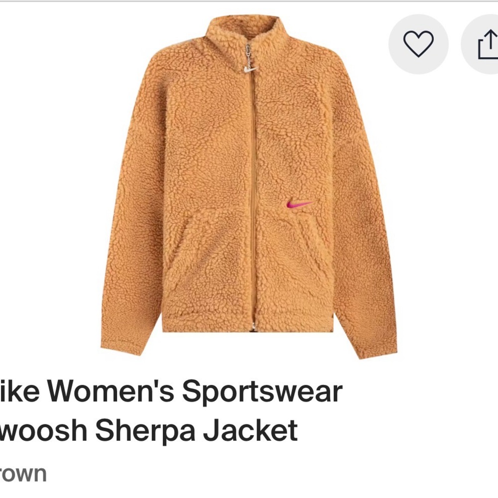 Nike Women's Tan Teddy Jacket size small